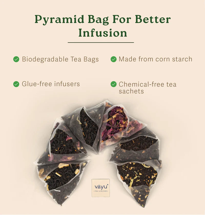 Vayu English Breakfast Tea Pyramid Tea Bags