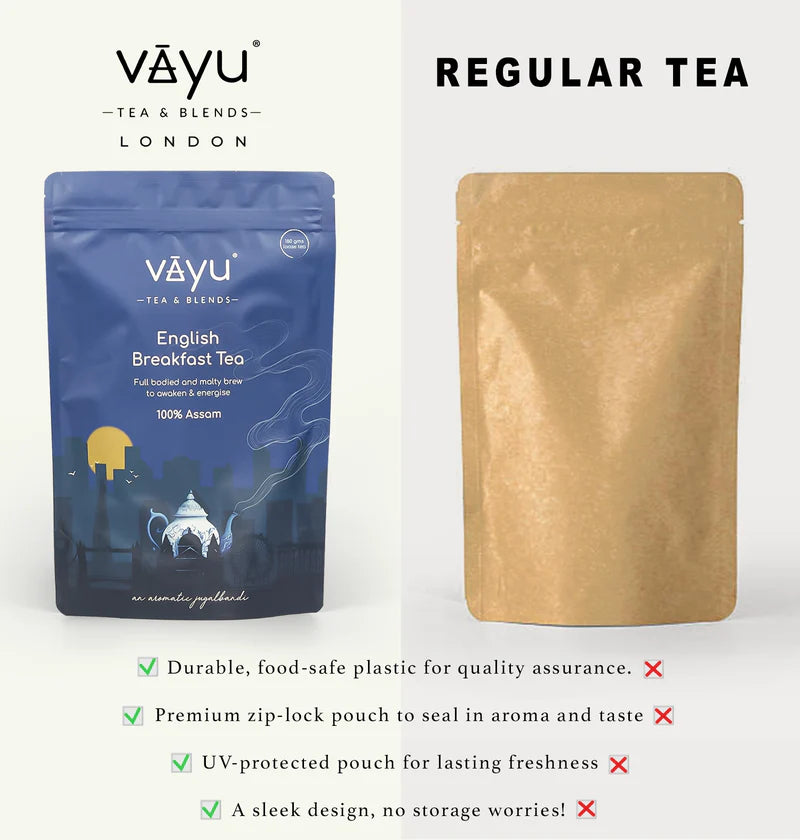 Vayu English Breakfast Tea vs Regular Tea
