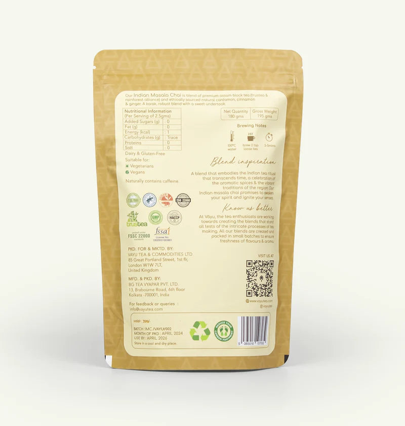 Vayu Indian Masala Chai Tea Pack