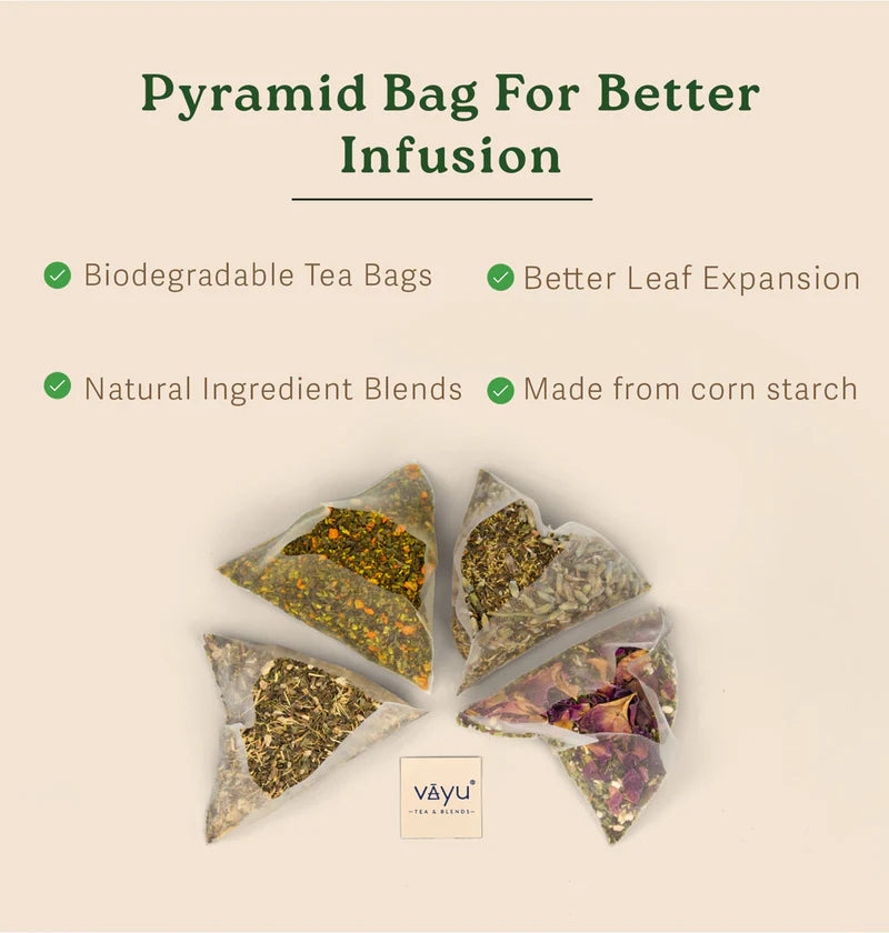 Vayu Tea Herbal Blends 4 Infusions Tea Bags