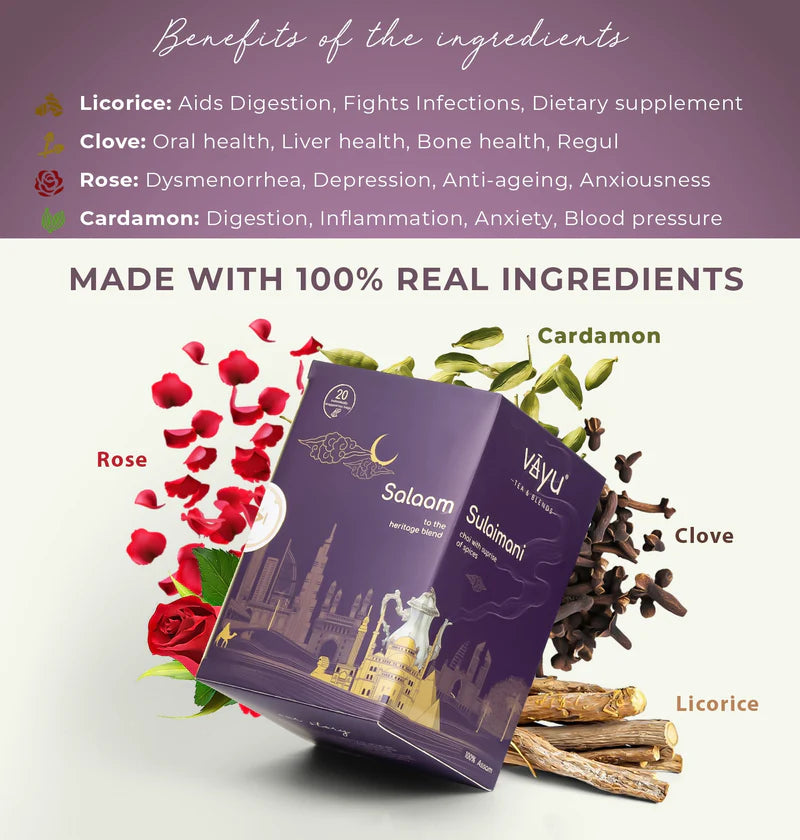 Vayu Tea Salaam Suleimani Tea Ingredients