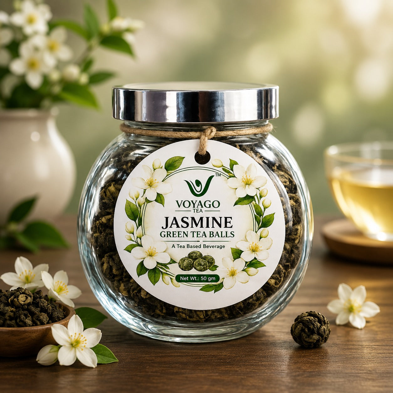 VoyaGo Artisanal and Handcrafted Special Jasmine Green Tea Balls