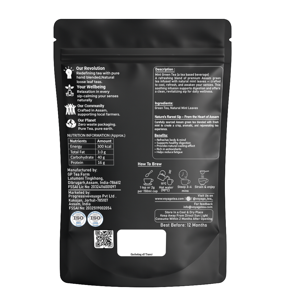 VoyaGo Mint Handcrafted Premium Green Tea