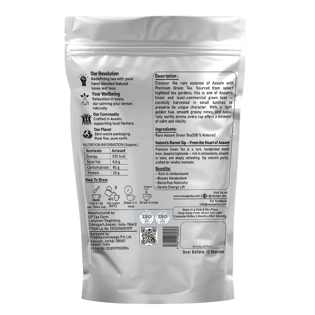 VoyaGo Premium Assam Green Tea Pack