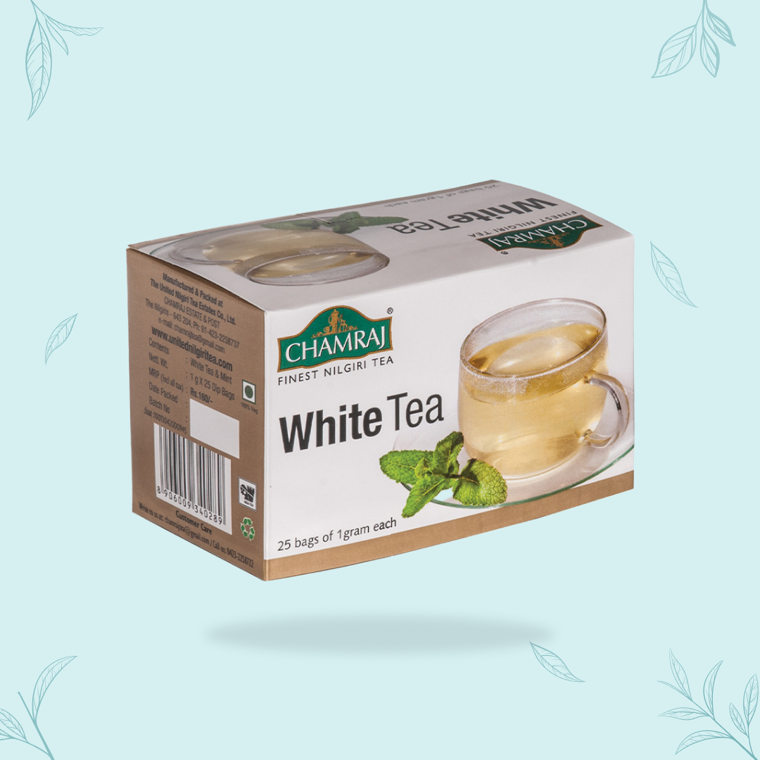 Chamraj White Tea Box- 25 Tea Bags of 1g each