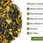 Whole Leaf Xah Green Tea with Chamomile and Turmeric