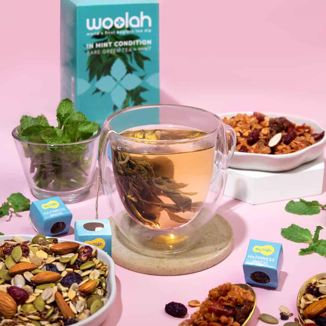 Woolah Organic Rare Assam Green Tea with Mint
