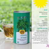 Woolah Organic Rare Assam Green Tea with Arjuna and Cinnamon for a Happy Heart- World's First Patented Bagless Dips - Crafted by 200+ Women from Rural Assam
