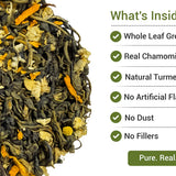 Xah Chamomile and Turmeric Handcrafted Green Tea – Sourced from Small Tea Growers