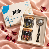 Xah Elegant Tea Gift Set with Oolong Rose Tea and Blue Pea Flower Green Tea