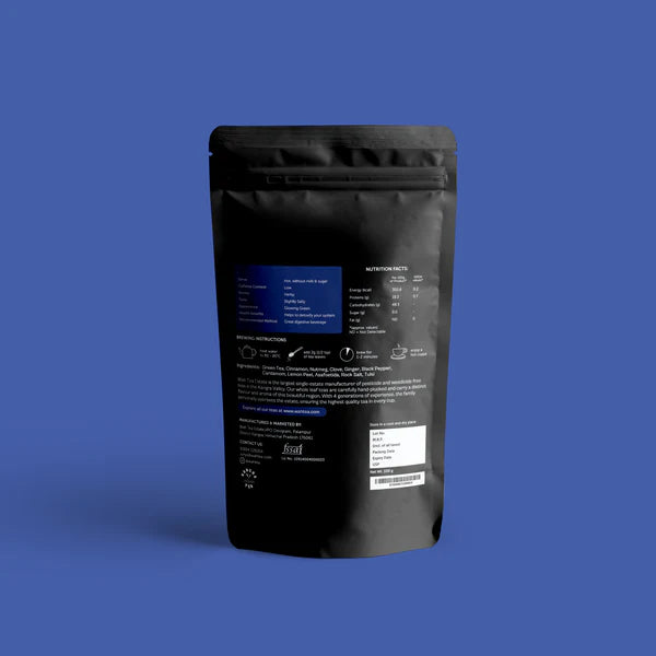 Wah Tea Detox Green Tea Pack Label with Nutrition Facts