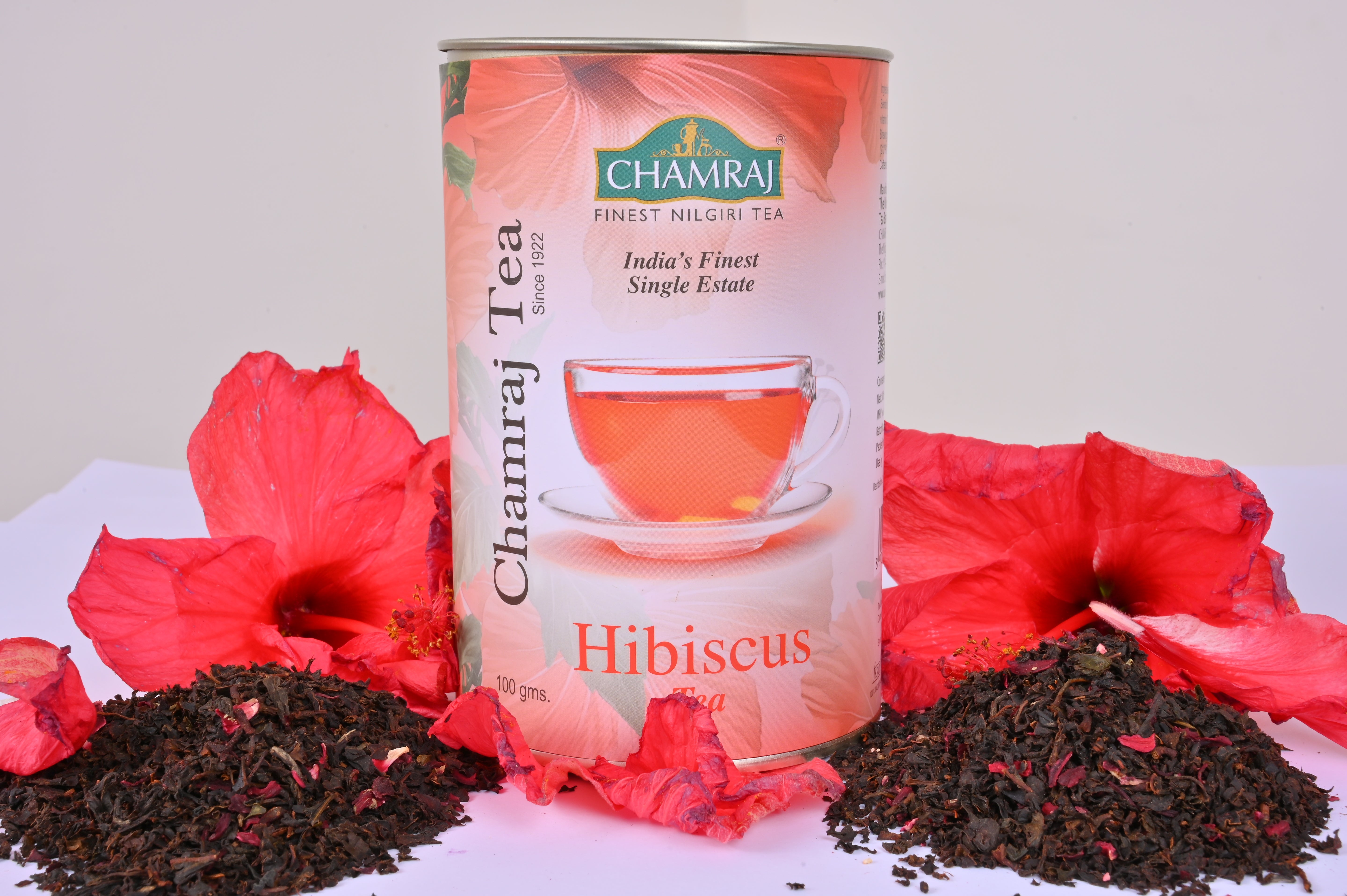 Chamraj Hibiscus Harmony Tea– Premium Nilgiri Herbal Tea with Natural Hibiscus Petals